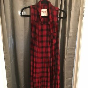 Long Flannel Vest/ Coverup